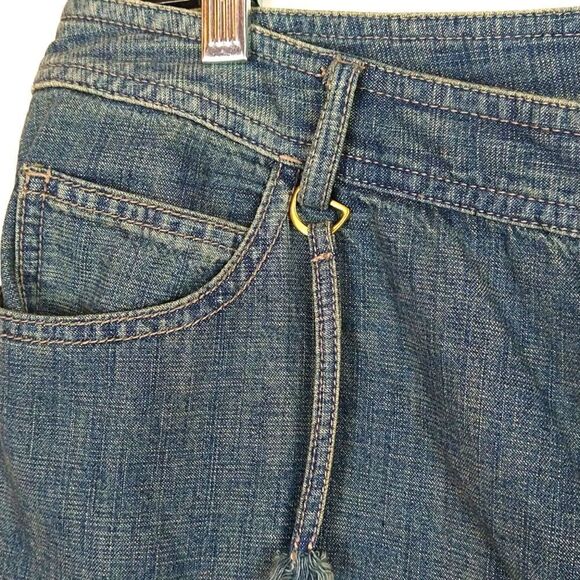 Dana Buchman cropped  ocean wash  jeans with fringe (NWT) size 10 Boho Chic - Picture 2 of 9